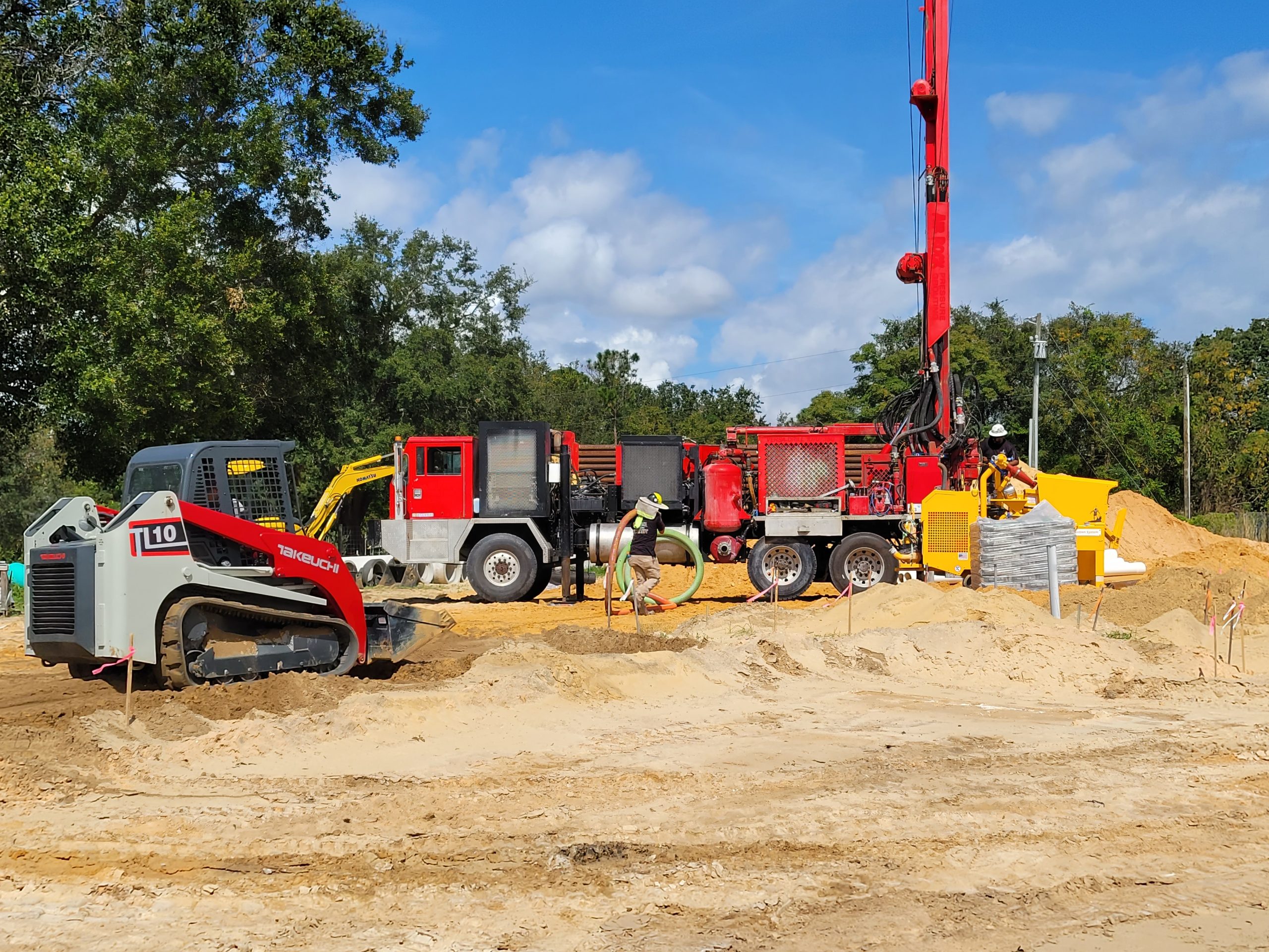 Technician performing well pump installation at a Ridge Manor FL residential property